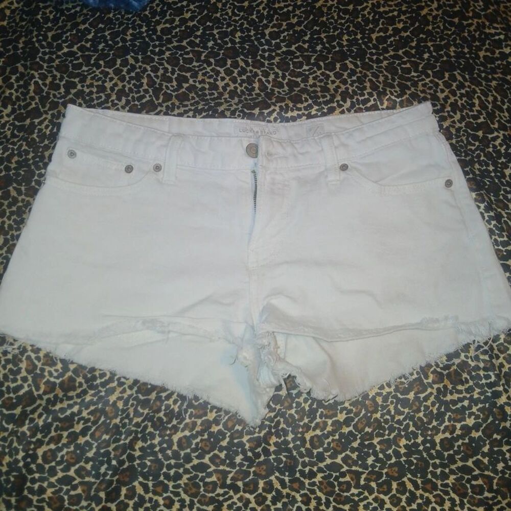 Lucky Brand Women's White Denim Cut-Off Shorts size 6/29